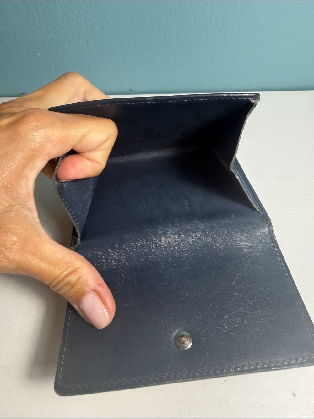 Authentic Louis Vuitton Monogram Mat Elise Trifold Wallet - Matte Noir Black - Picture 5 of 8